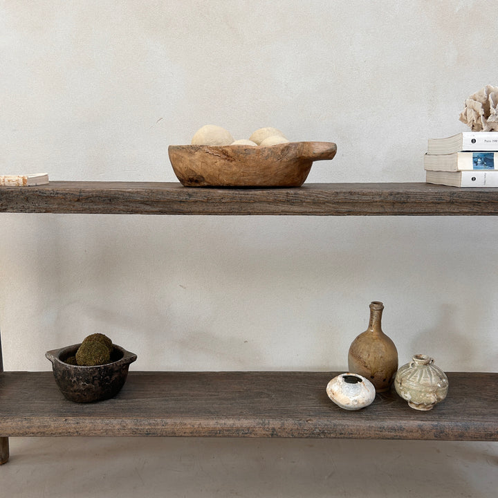 Antique rustic elm console table | Gus