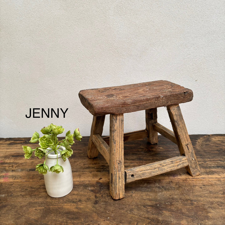 Antique rustic wood footstool (Select from photo)