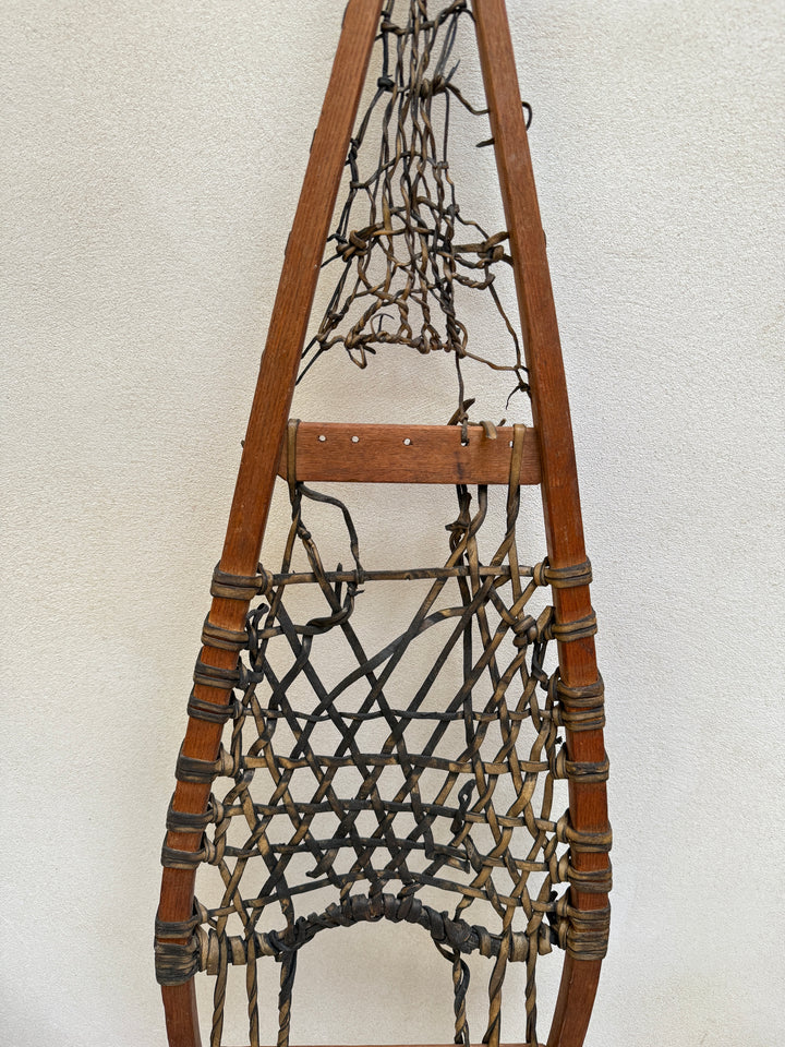 Antique Wooden and Leather Snowshoes