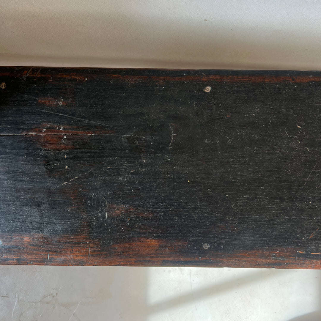 Antique Dark Teak Utility Hallway Bench | Yuni