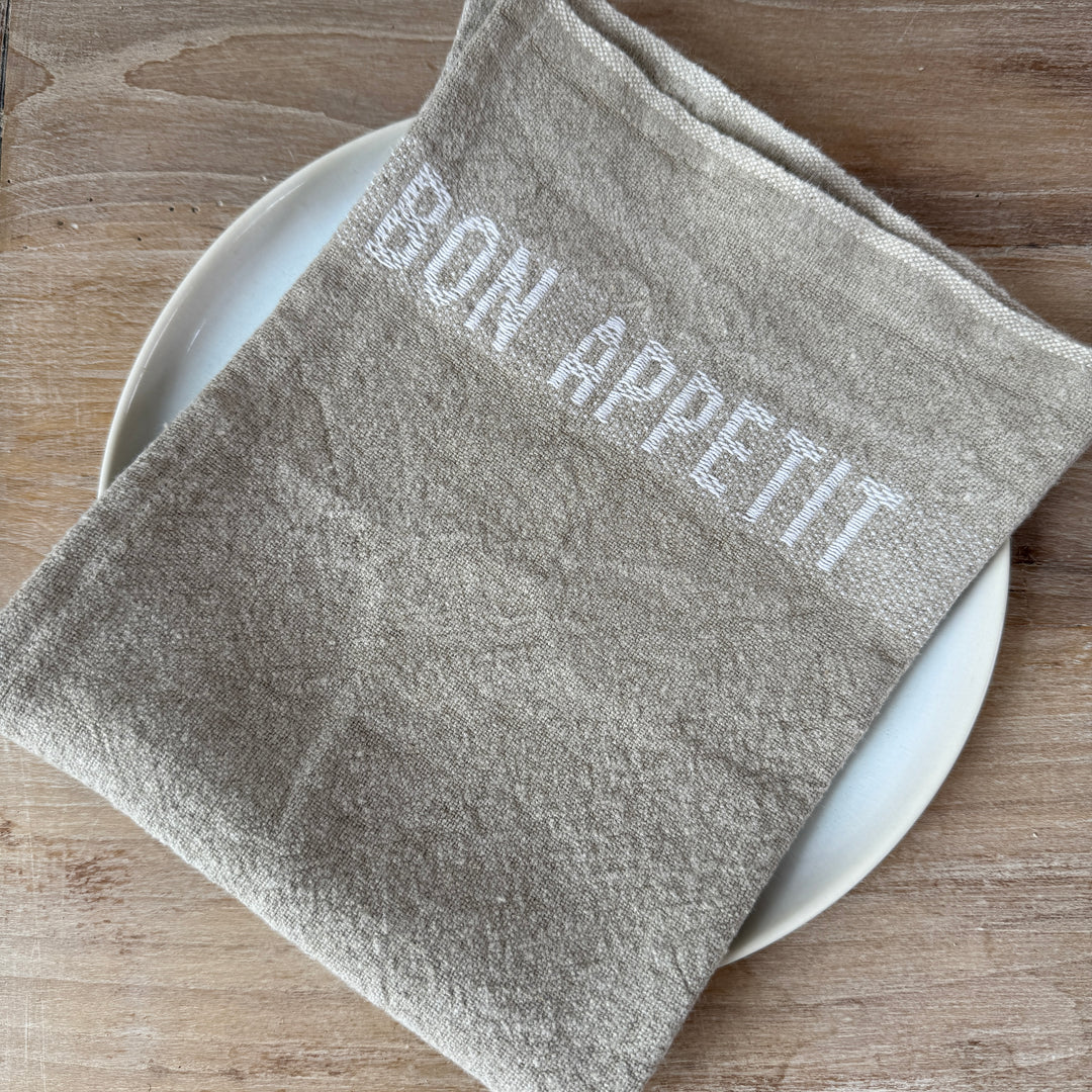 Bon Appetit Napkin Natural & White