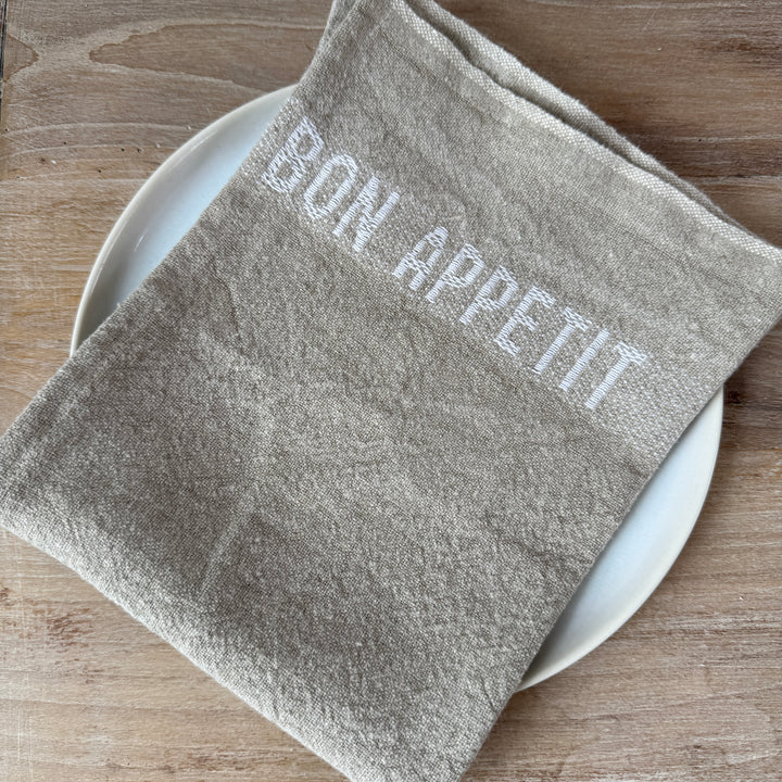 Bon Appetit Napkin Natural & White