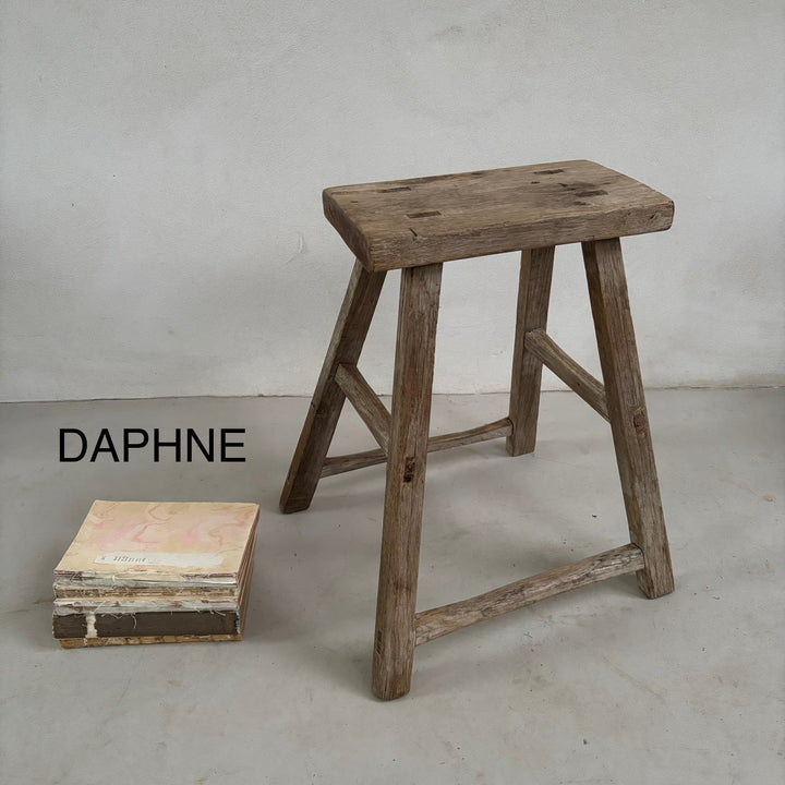Rustic Wood Antique Stool (select from photo)