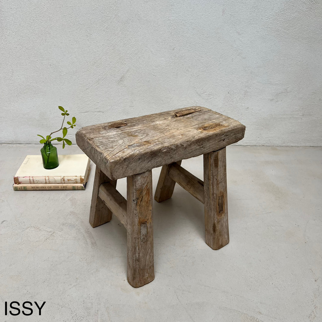 Antique rustic wood footstool (Select from photo)
