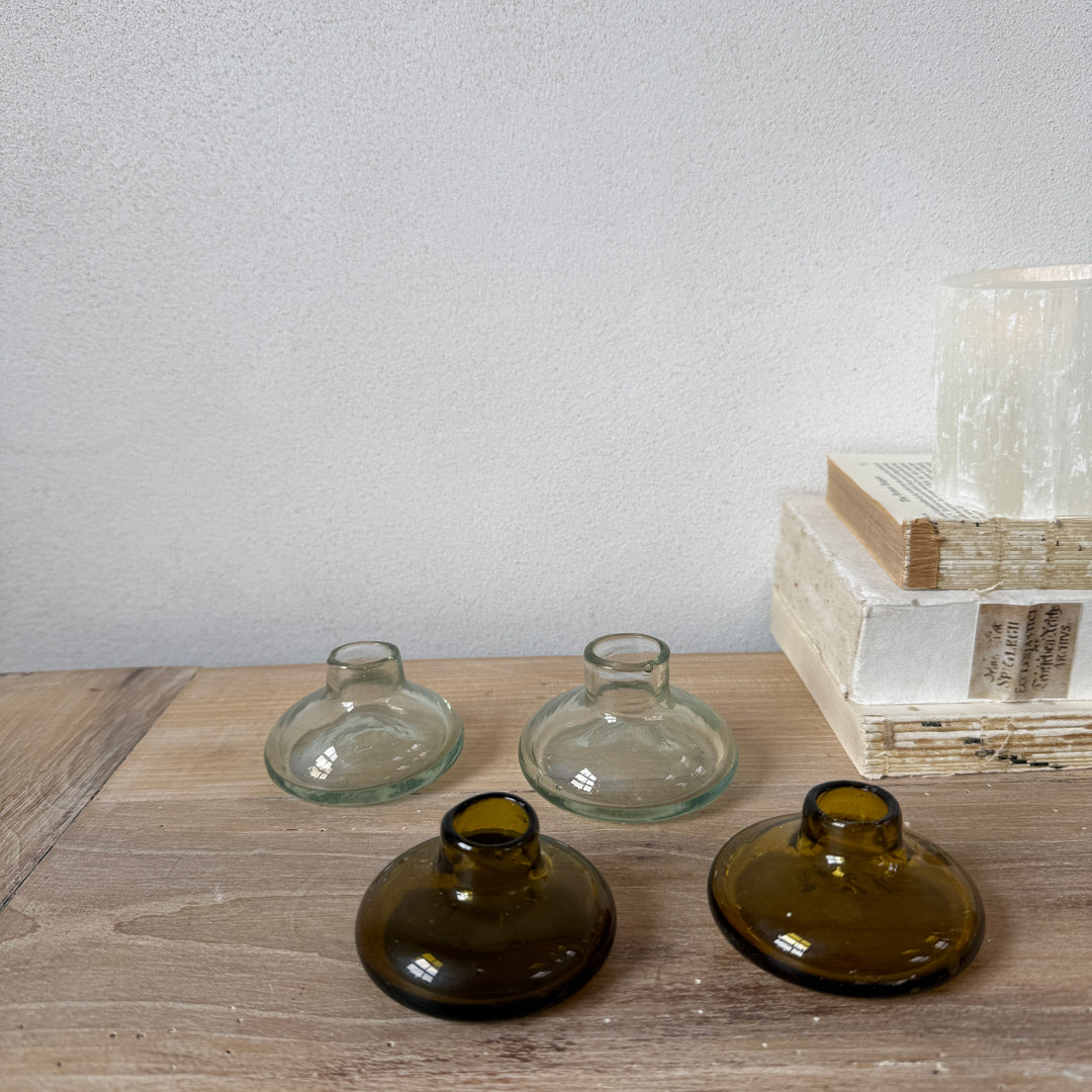 Short Glass Candle Holder
