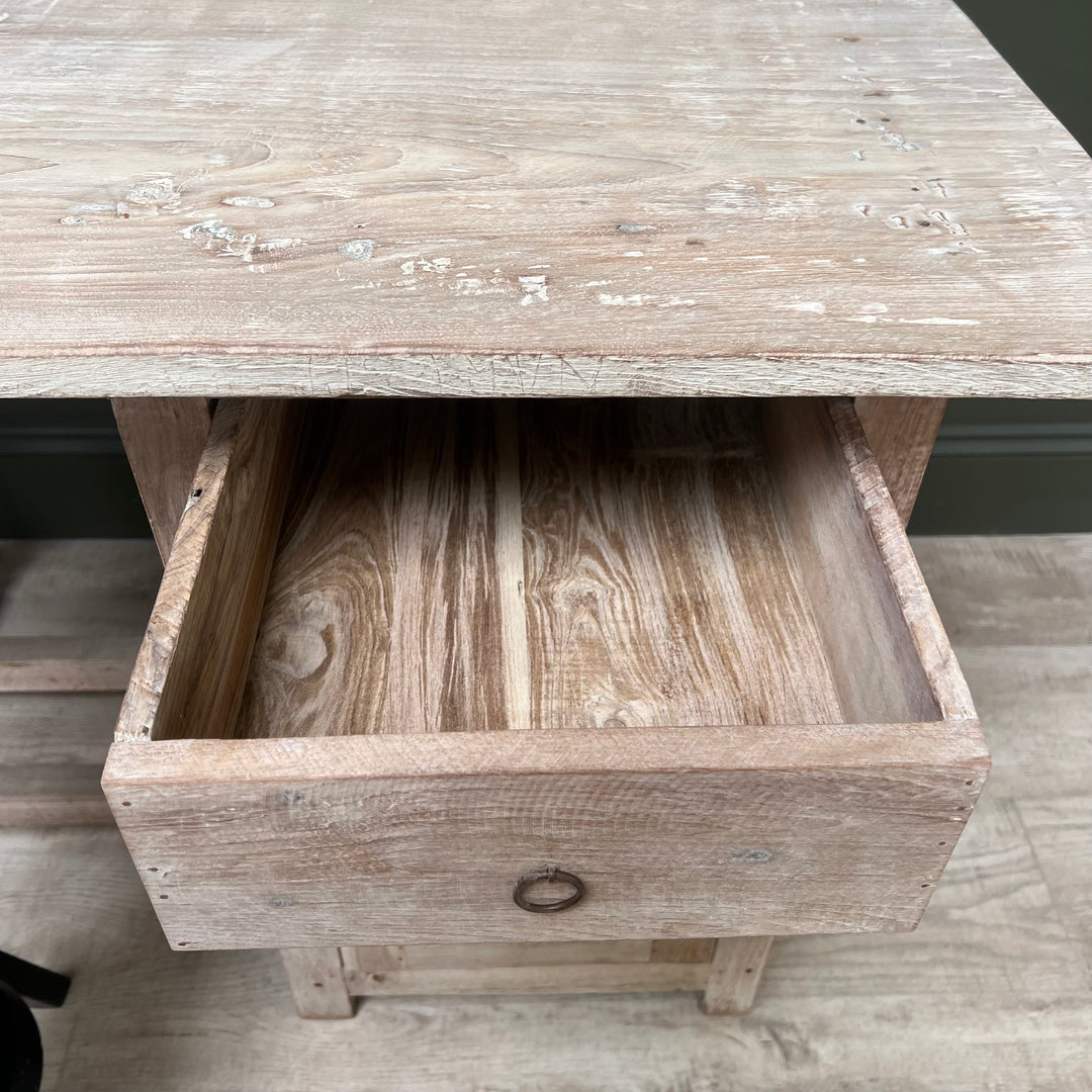 Vintage Pale Wood Desk | Elise