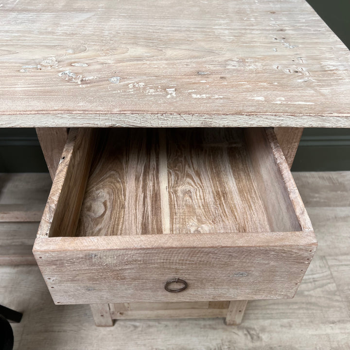 Vintage Pale Wood Desk | Elise