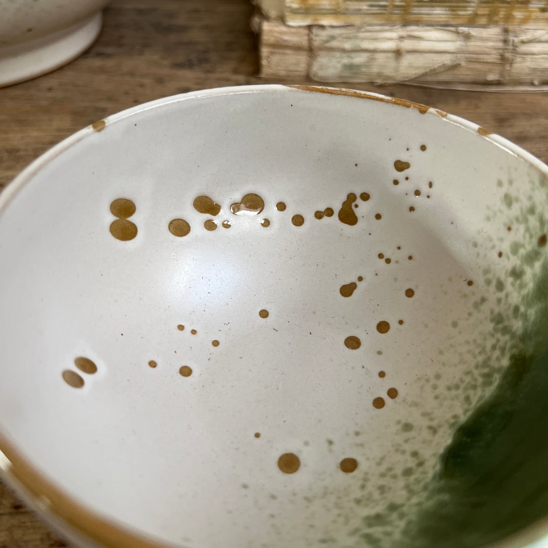 Green + White Splatter Bowl
