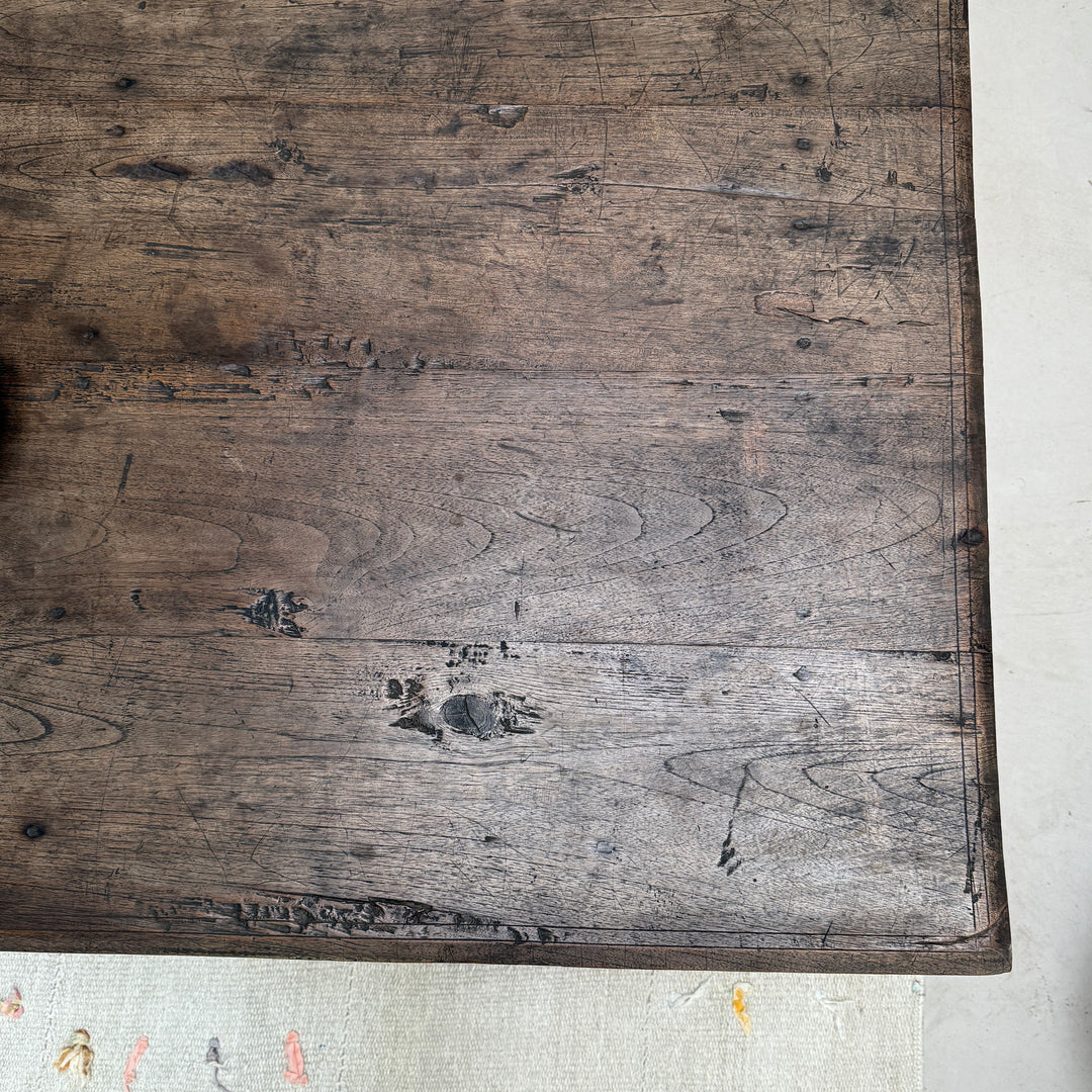 Extra large dark antique oak coffee table