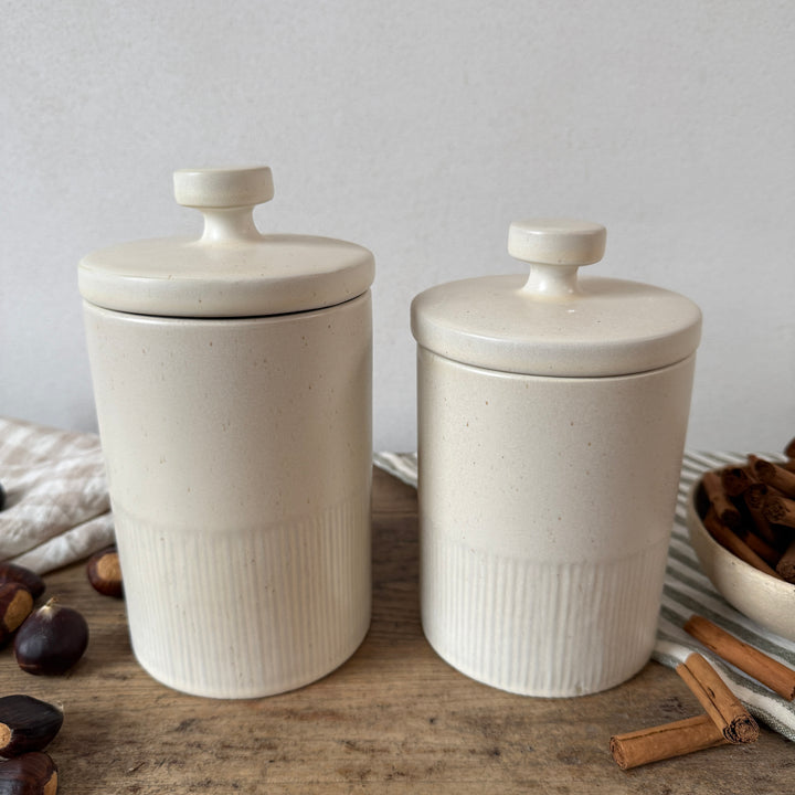 Cream Stoneware Storage Jar with Airtight Lid | Paloma