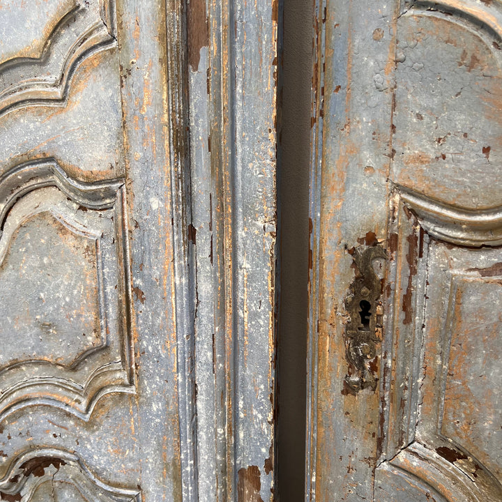 Antique french blue decorative double doors