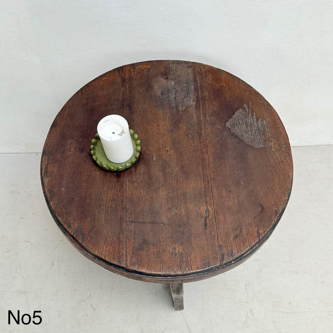 Antique Art Deco Round Side Tables