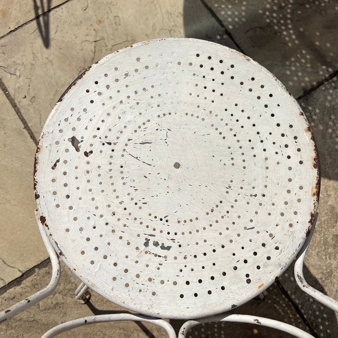 Vintage French Provincial Style White Iron Bistro Set | Stephanie