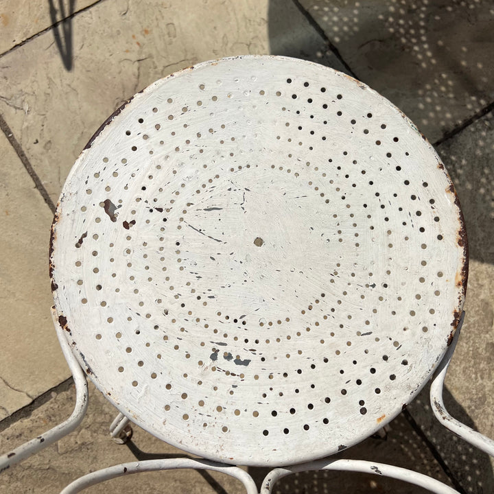 Vintage French Provincial Style White Iron Bistro Set | Stephanie
