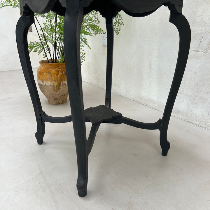 Vintage Polished Marble Top Square Side Table | Arnot