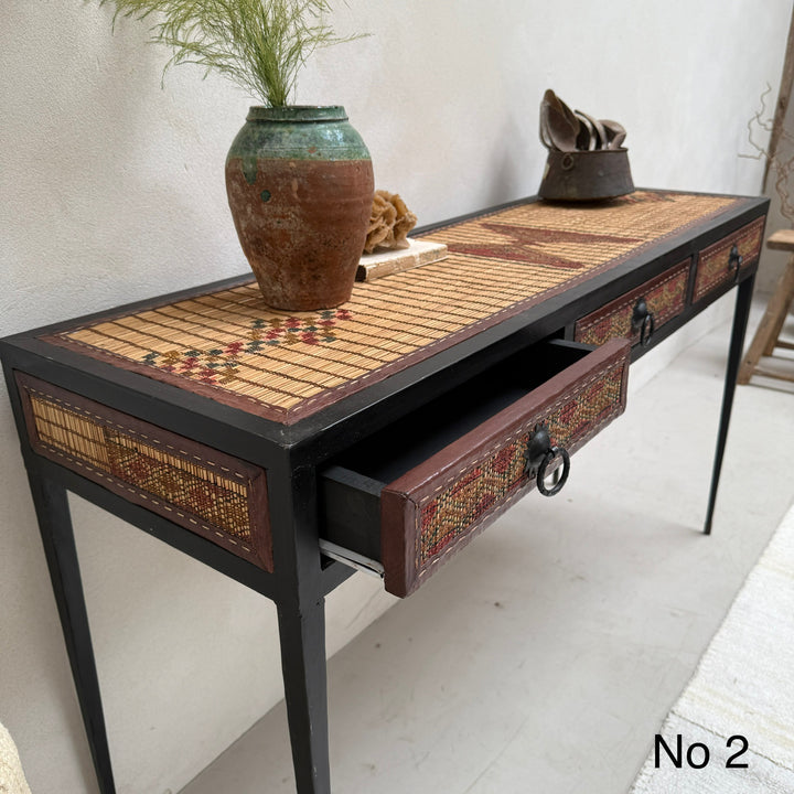 Handcrafted Nomadic Patterned Metal Console | Medium