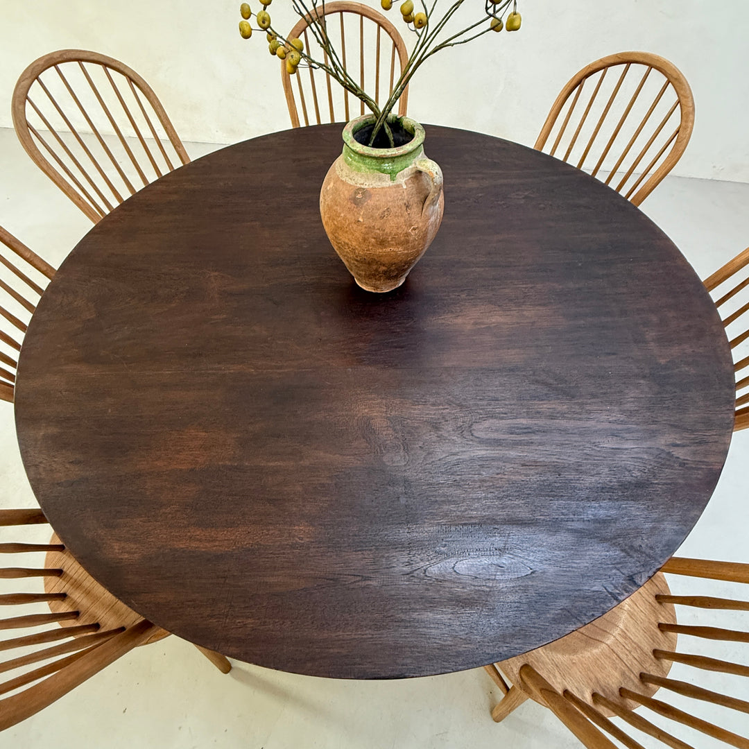 Large Antique Round Dining Table Margaret