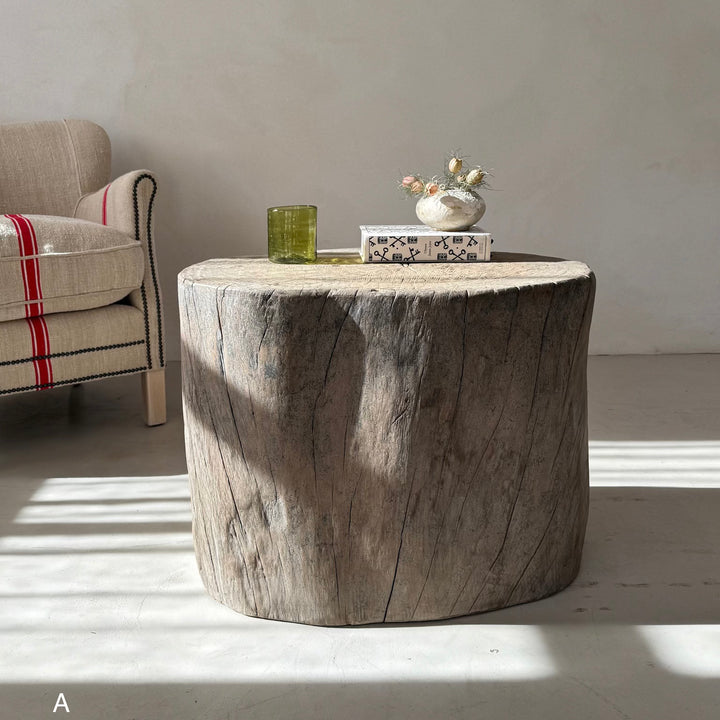 Natural Tree Trunk Side Table