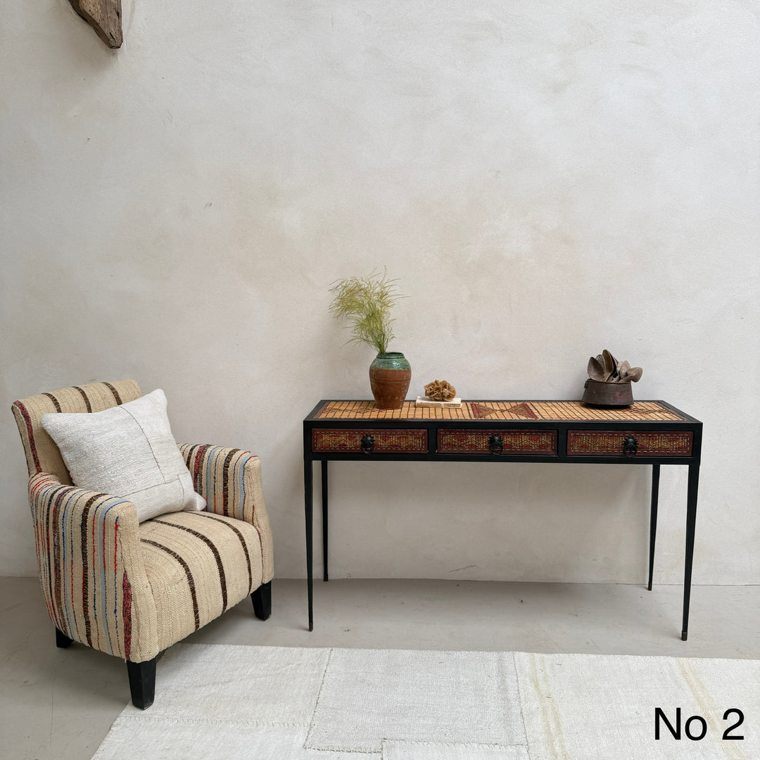 Handcrafted Nomadic Patterned Metal Console | Medium