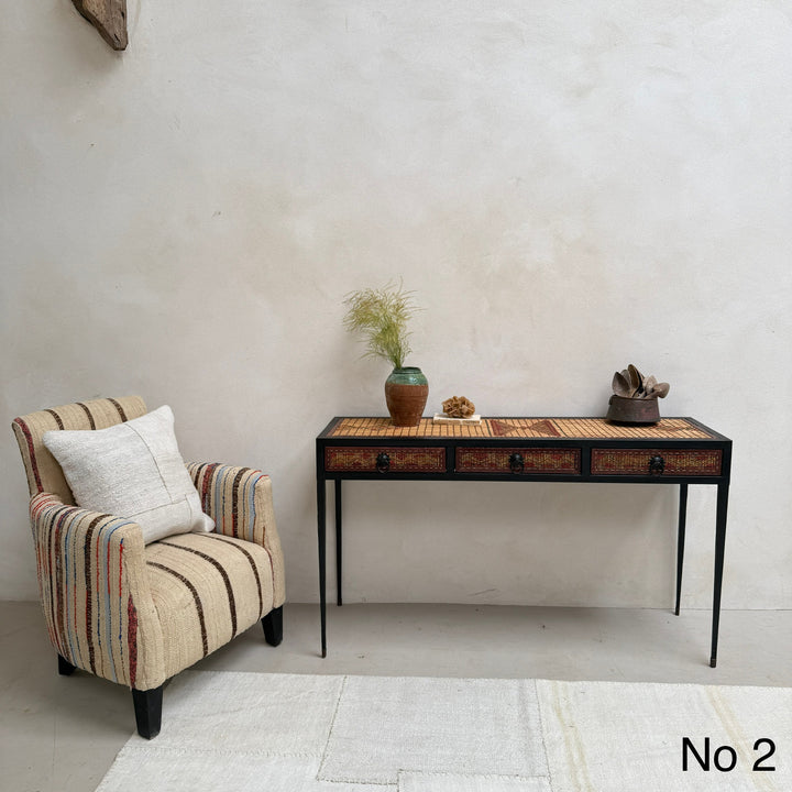Handcrafted Nomadic Patterned Metal Console | Medium