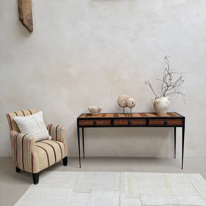 Handcrafted Nomadic Patterned Metal Console | Medium