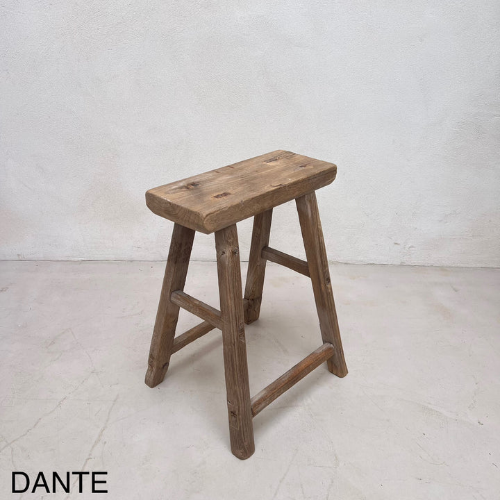 Rustic Wood Antique Stool (select from photo)