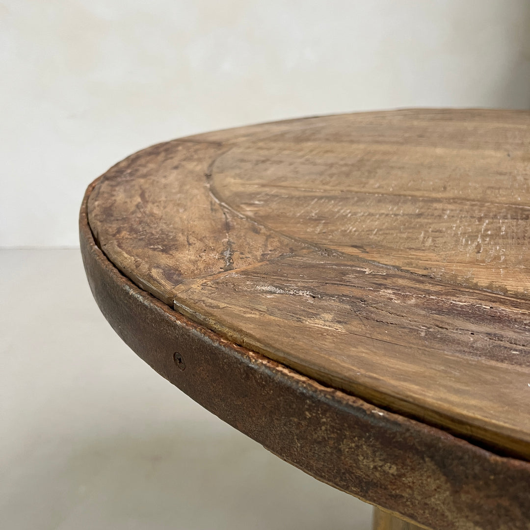 Salvaged Teak Round Dining Table