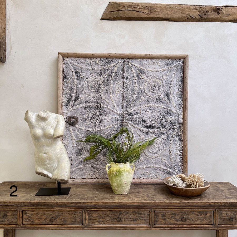 Huge Vintage Metal ceiling tile Artwork