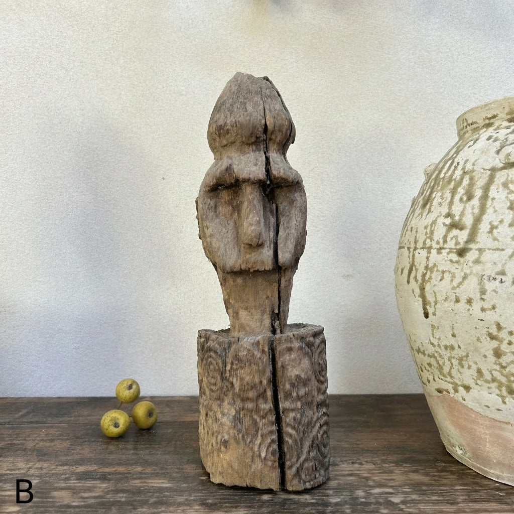 Antique primitive hand carved wooden statue | Eka