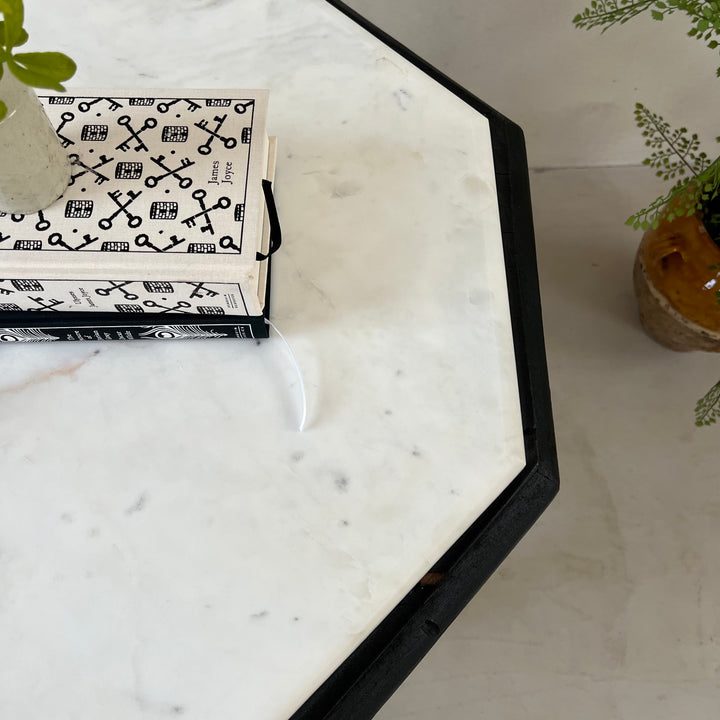 Antique Hexagonal Marble Top Side Table | Balvaird