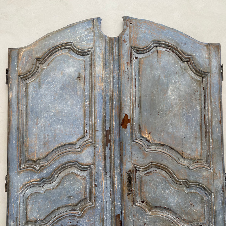 Antique french blue decorative double doors