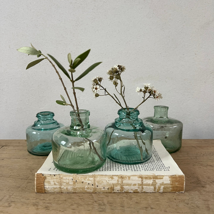 Vintage Glass Inkwell Bud Vase