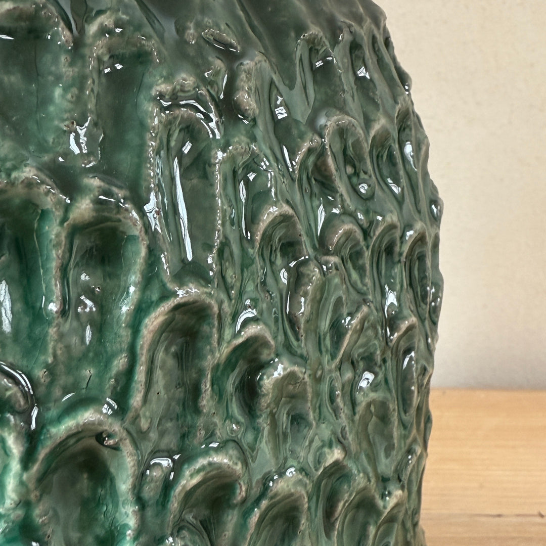 Green Glazed Ceramic Table Lamp
