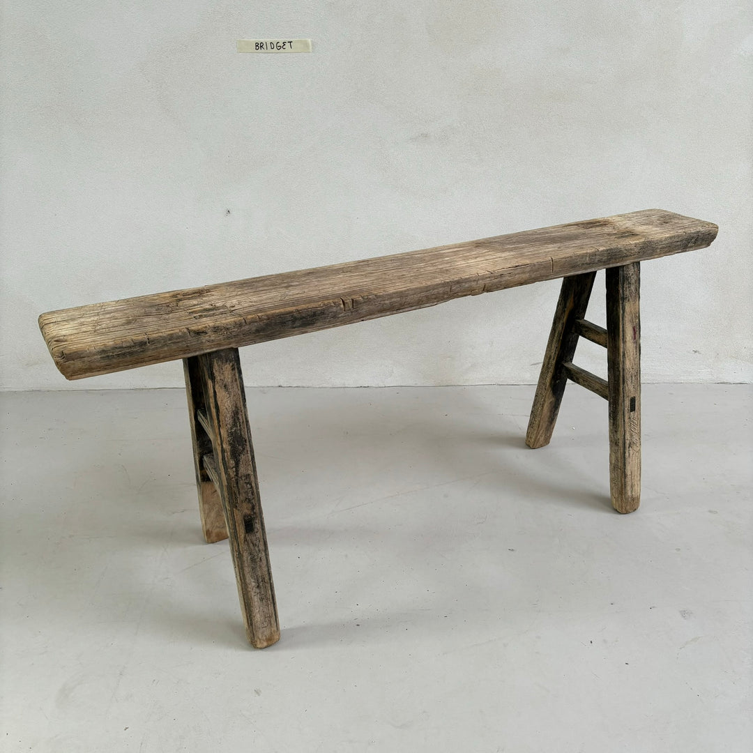 Antique Rustic Wooden Bench