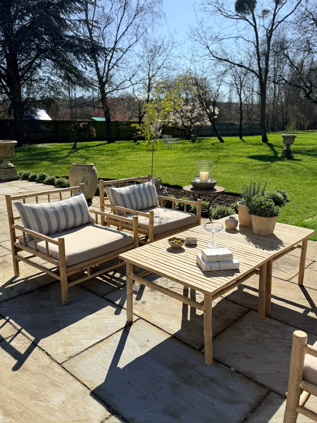 Bamboo Square garden coffee table