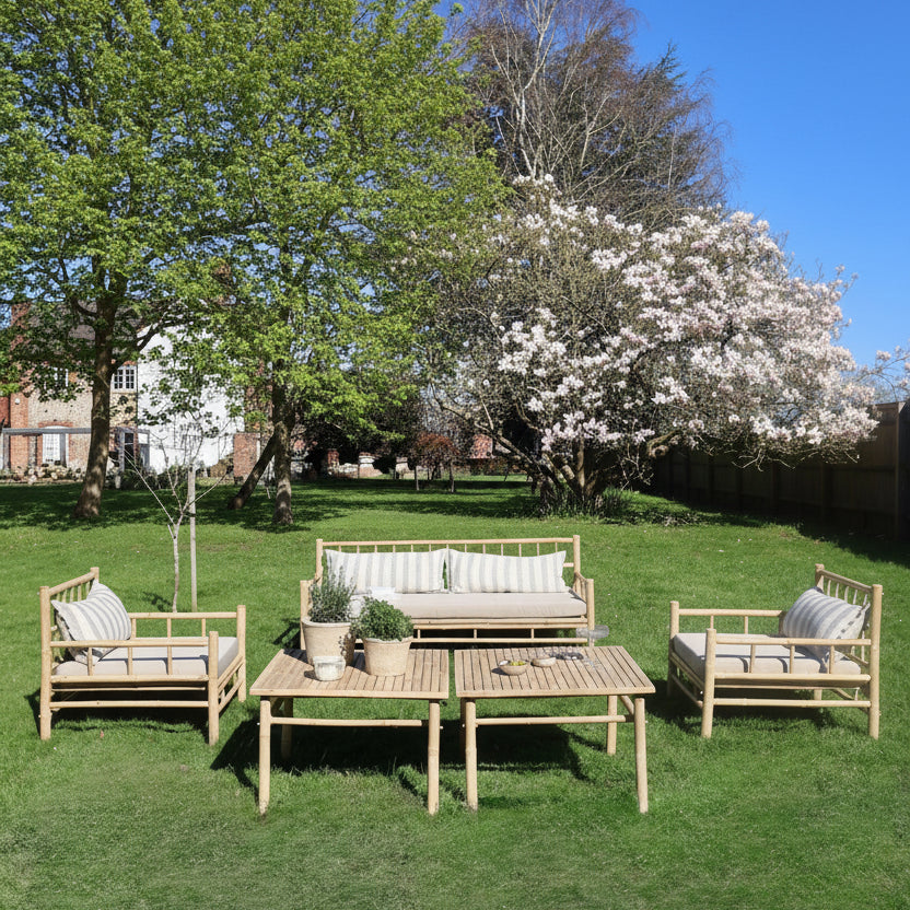 Bamboo outdoor garden seating set