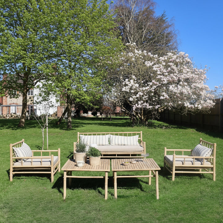 Bamboo outdoor garden seating set