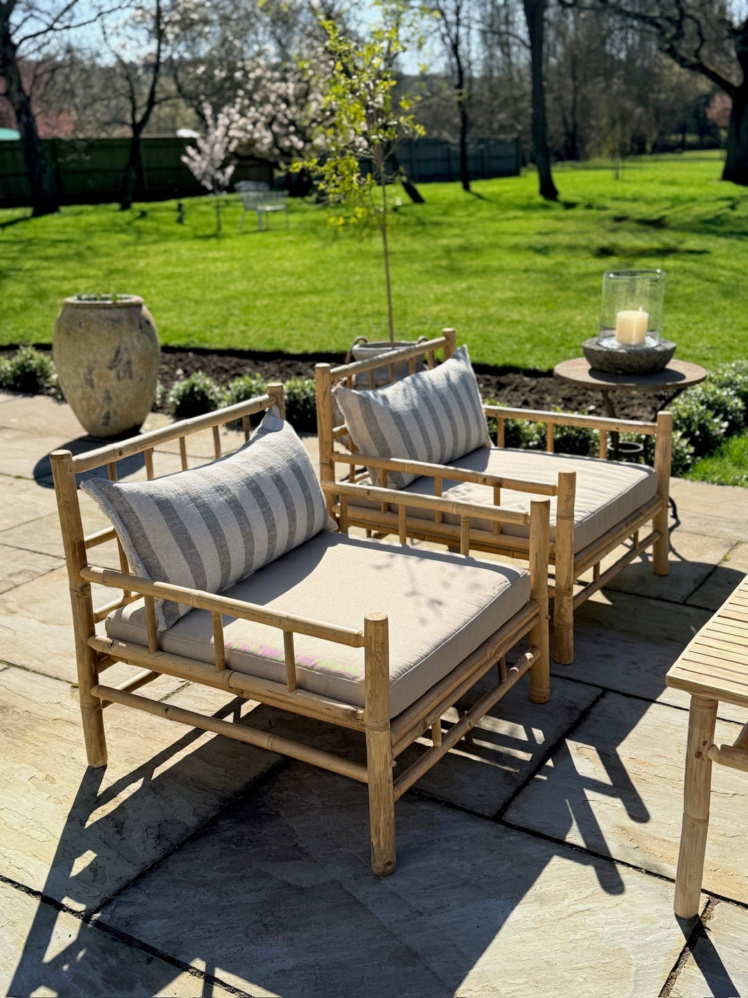 Bamboo outdoor garden seating set