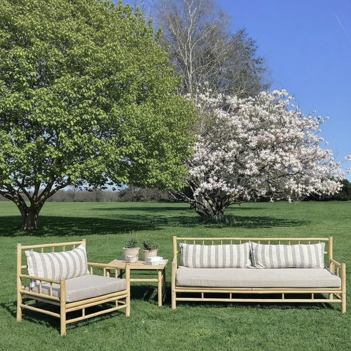Bamboo outdoor garden seating set