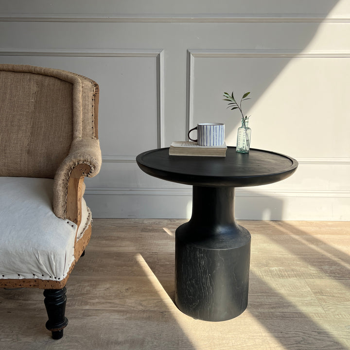 Black Wooden Side Table Neran