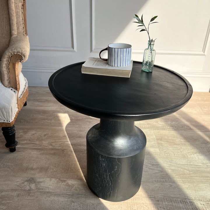 Black Wooden Side Table Neran