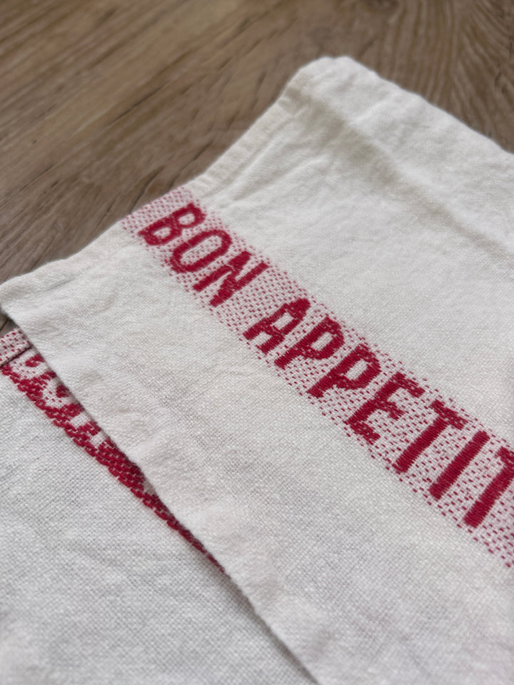Bon Appetit Tea Towel Red & White