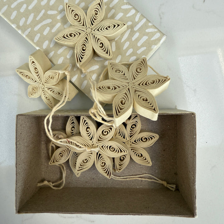 Box of six paper quilled Christmas stars
