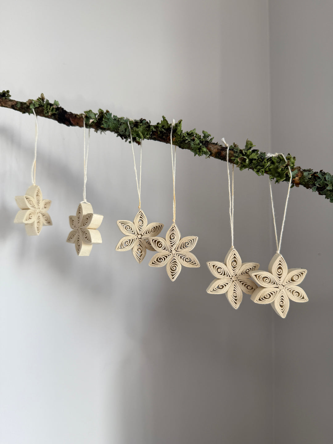 Box of six paper quilled Christmas stars