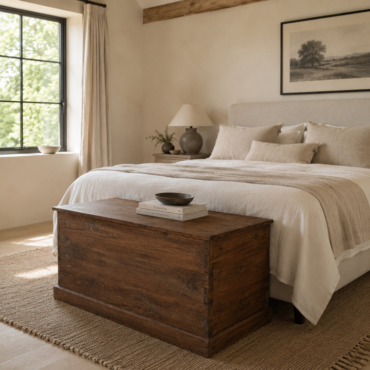 Briggs Reclaimed Teak Blanket Box | Solid Dark Wood Storage Chest