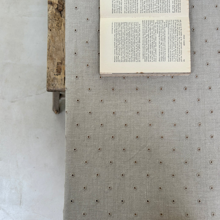 Broderie Dots Linen Tablecloth | Pebble