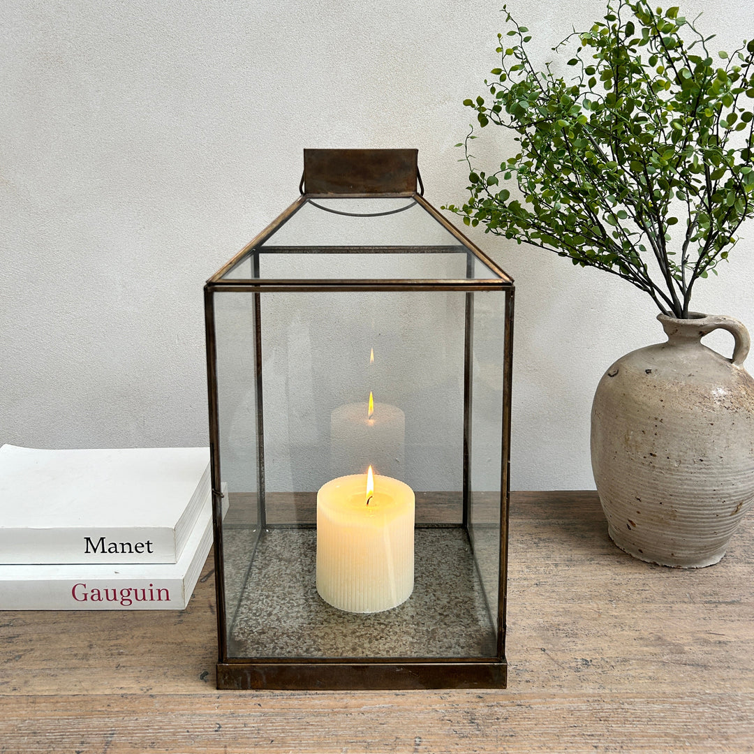 Bronze Metal Glass Lantern | Corfu
