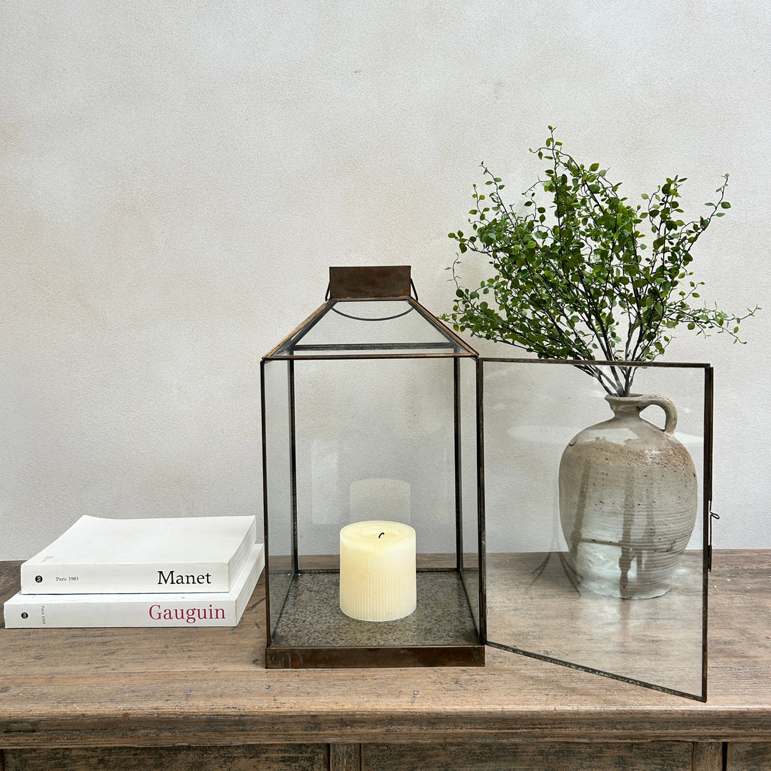 Bronze Metal Glass Lantern | Corfu