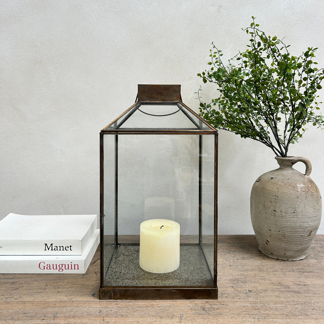 Bronze Metal Glass Lantern | Corfu