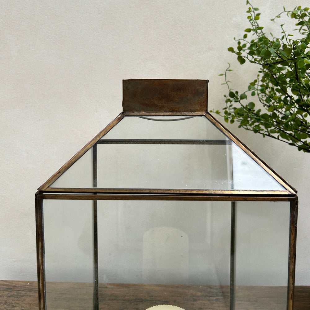 Bronze Metal Glass Lantern | Corfu 